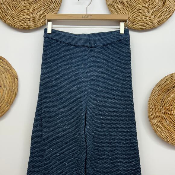 Free People Beach Blue Knit Hailee Pants Boho Bohemian Cozy Casual Small - Picture 4 of 7